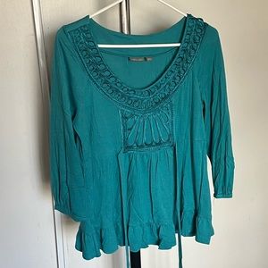 Teal/ blue flowy quarter sleeve